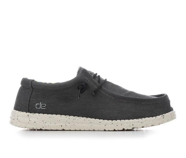 Men's HEYDUDE Wally Stretch Casual Shoes in Black color