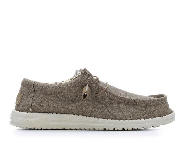 Men's HEYDUDE Wally Stretch Casual Shoes in Tobacco color
