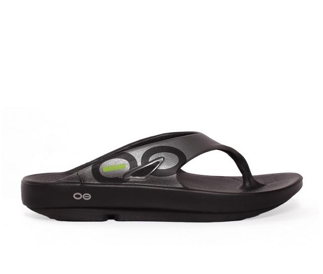 Men's Oofos Ooriginal Sport Sandals in Black/Graphite color