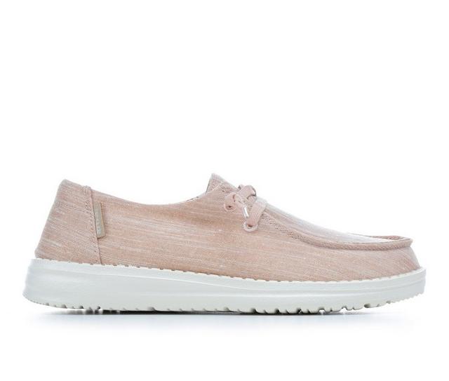 Women's HEYDUDE Wendy Sparkling Casual Shoes in Rose Gold color