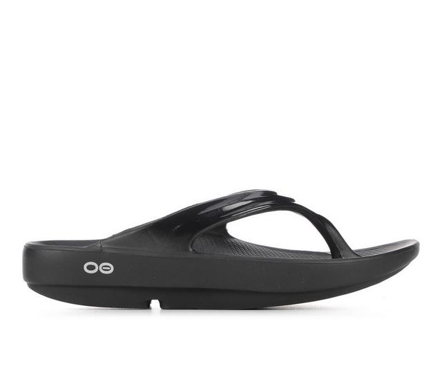 Women's Oofos Oolala Thong Sandals in Black color