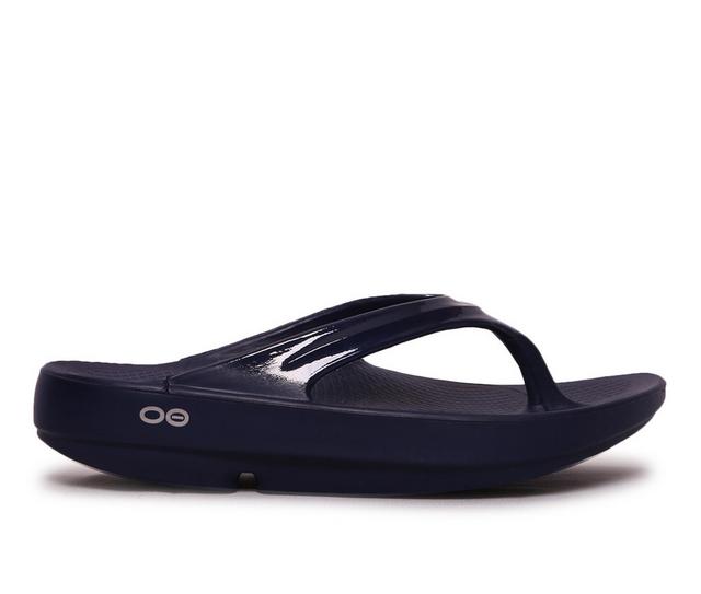 Adults' Oofos Oolala Thong Sandals in Navy color