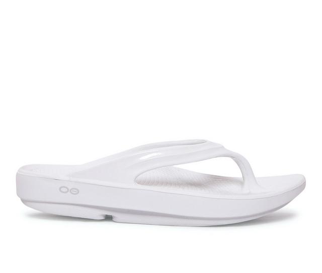 Adults' Oofos Oolala Thong Sandals in White color