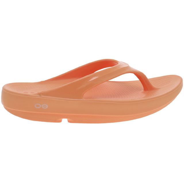 Adults' Oofos Oolala Thong Sandals in Peach color