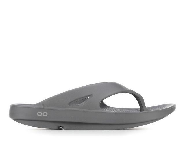 Men's Oofos Ooriginal Thong Sandals in SLATE color