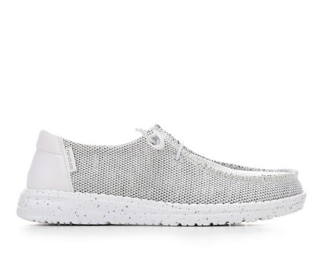 Women's HEYDUDE Wendy Sox Casual Shoes in Stone White color