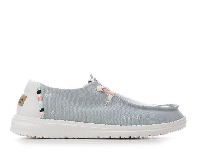 Women's HEYDUDE Wendy Boho Casual Shoes in Light Denim color