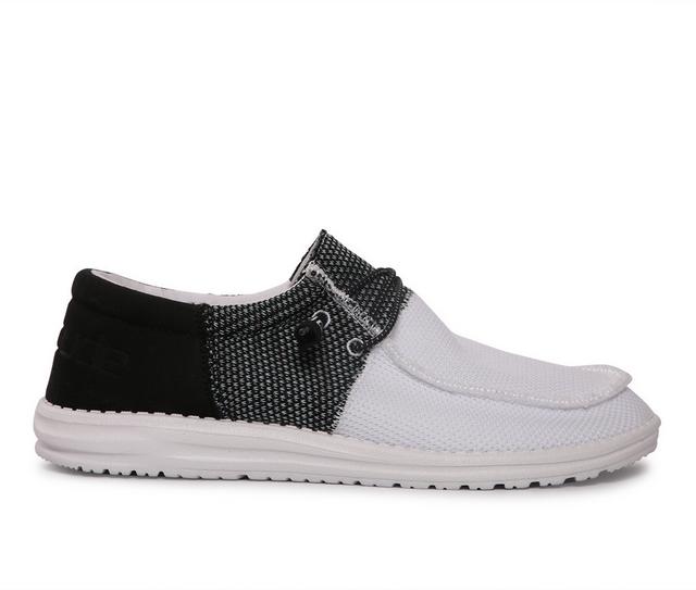 Men's HEYDUDE Wally Sox Funk Casual Shoes in Black Ice color