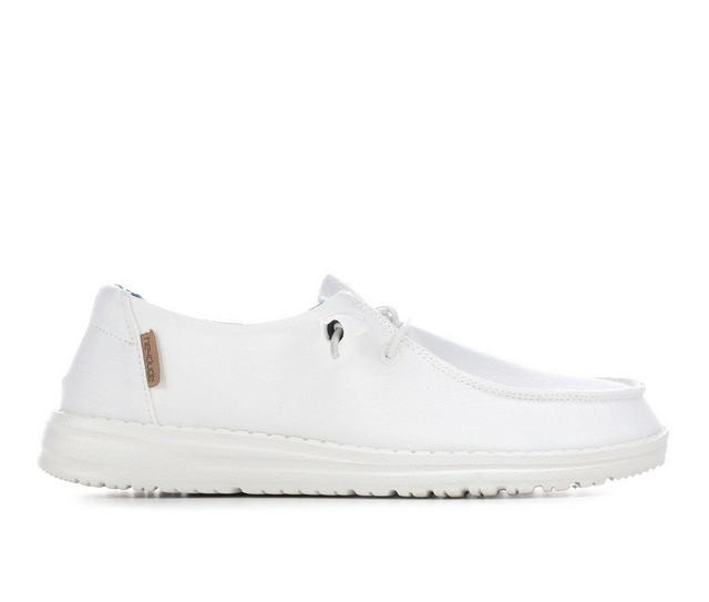 Women's HEYDUDE Wendy Silk Moon Casual Shoes in White color