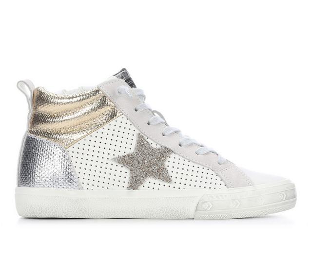 Women's VINTAGE HAVANA Lester Mid-Top Sneakers in Gold/Silver/Glt color