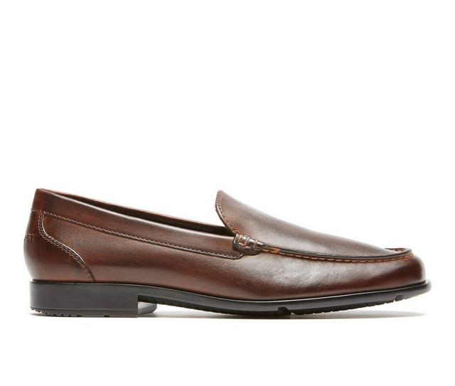 Men's Rockport Classic Loafer Lite Slip-On Shoes in Dk Brown color