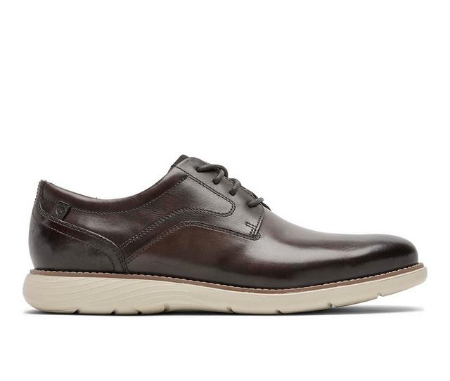 Men's Rockport Garett Plain Toe Dress Shoes in Java color