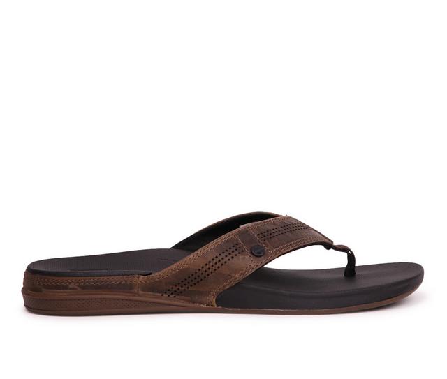 Men's Reef Cushion Bounce Lux Flip-Flops in Tan/Black color