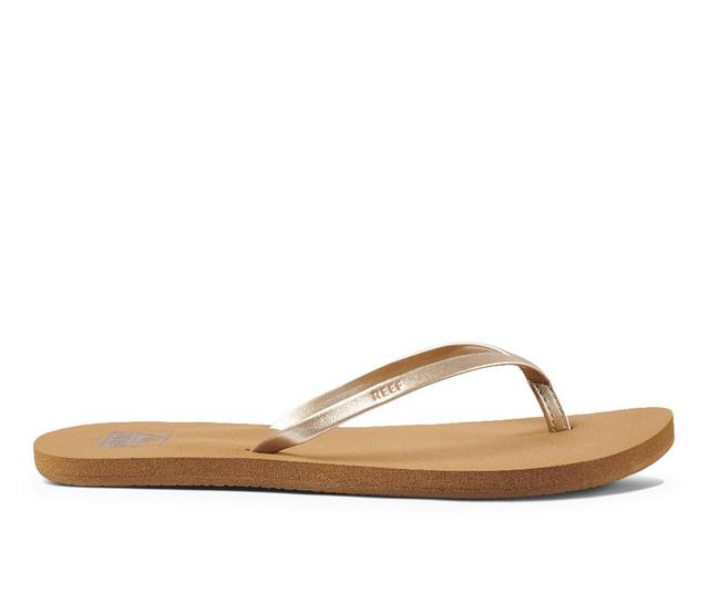 Women's Reef BLISS NIGHTS Flip-Flops in Tan/Champagne color