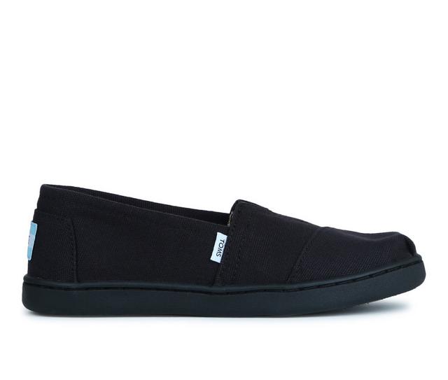 Girls' TOMS Little Kid & Big Kid Youth Alpargata Black Slip-On Shoes in Black color