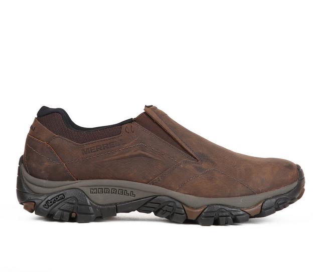 Men's Merrell Moab Adventure Moc Dress Shoes in Dk Earth color