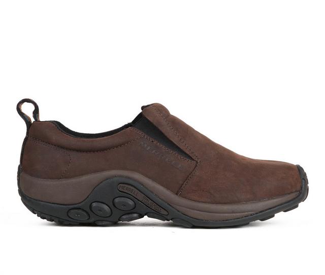 Men's Merrell Jungle Moc Nubuck Slip-On Shoes in Brown color