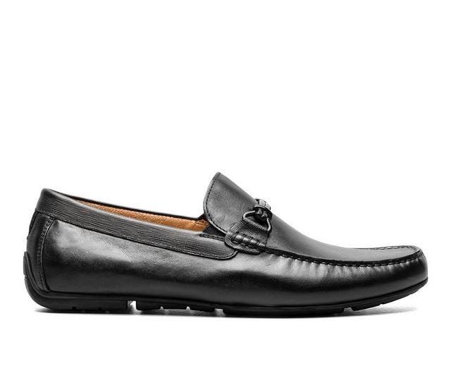 Men's Florsheim Talladega Moc Toe Bit Driver Loafers in Black Smooth color