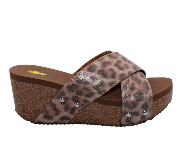 Women's Volatile Riverside Platform Wedge Sandals in Bronze Leopard color