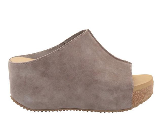 Women's Volatile Carrier Platform Wedge Sandals in Taupe color