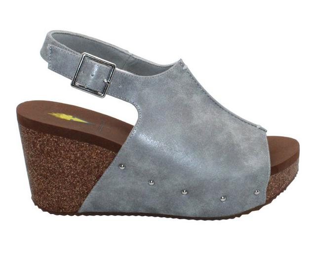 Women's Volatile Division Platform Wedge Sandals in Grey color