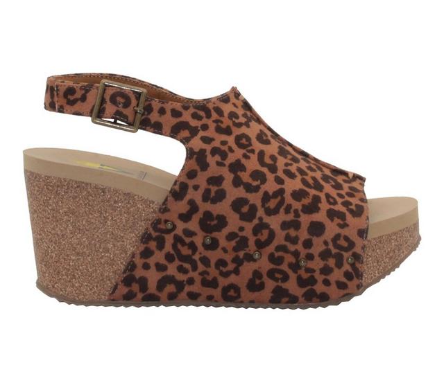 Women's Volatile Division Platform Wedge Sandals in Leopard color