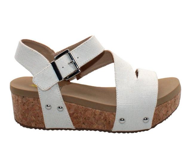 Women's Volatile Biloxi Platform Wedge Sandals in Ivory color