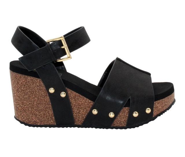 Women's Volatile Nekoma Wedge Sandals in Black color