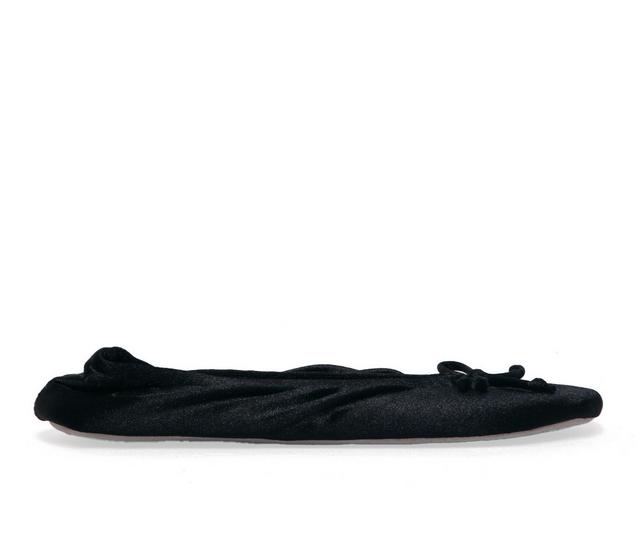 Women's Isotoner Corp Satin Ballet in Black color