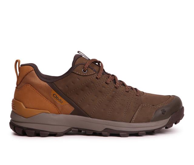 Men's Oboz Footwear Sypes Low Leather Hiking Boots in WOOD color