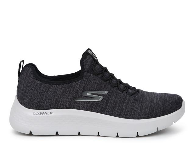 Men's Skechers GO Walk Flex Walking Shoes in Black/White color