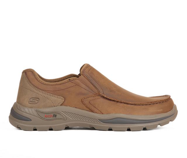 Men's Skechers Arch Fit Motley Hust Slip-On Shoes in Desert color