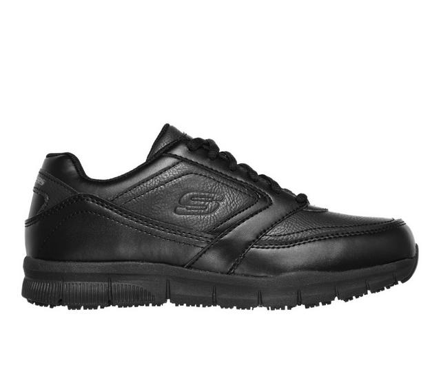 Women's Skechers Work Nampa Wyola Slip Resistant 77235 Slip Resistant Shoes in Black color