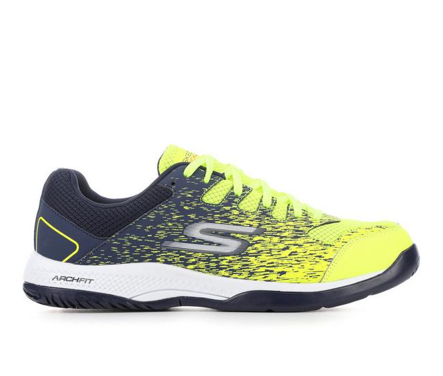 Men's Skechers Viper Court Pickleball Sneakers in Yellow/Navy color