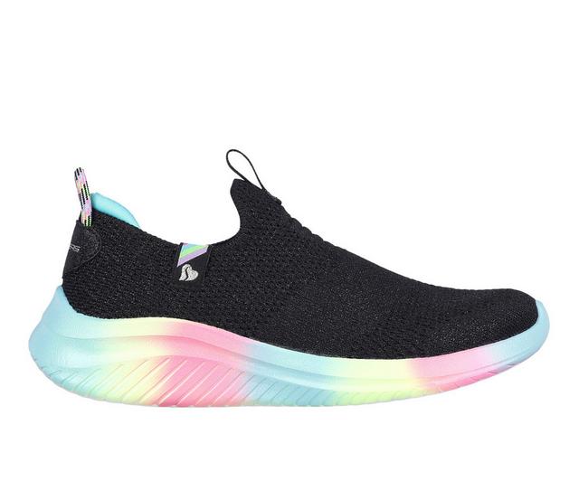 Girls' Skechers Little Kid & Big Kid UltraFlex 3.0 Color Joy Slip-In Running Shoes in Black/Multi color