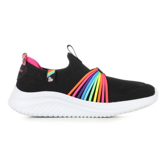 Girls' Skechers Little Kid & Big Kid Ultra Flex 3.0 Slip-On Sneakers in Black/Multi color