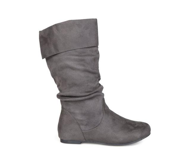 Women's Journee Collection Shelley-3 Wide Calf Knee High Boots in Grey color