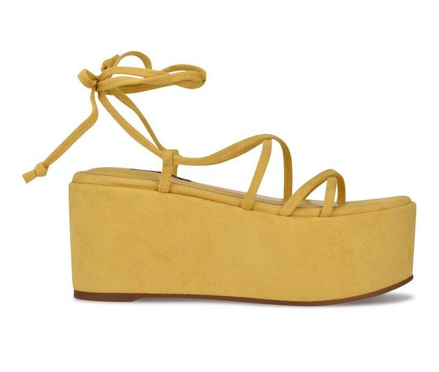 Women's Nine West Benet Platform Wedge Sandals in Yellow color
