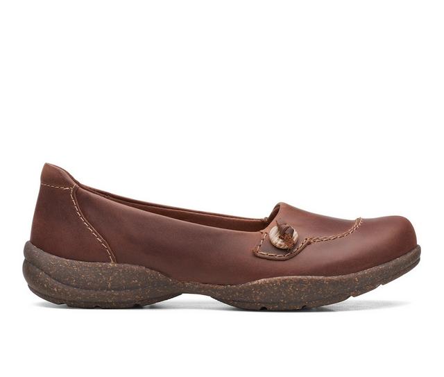 Women's Clarks Roseville Sky Flats in Mahogany color