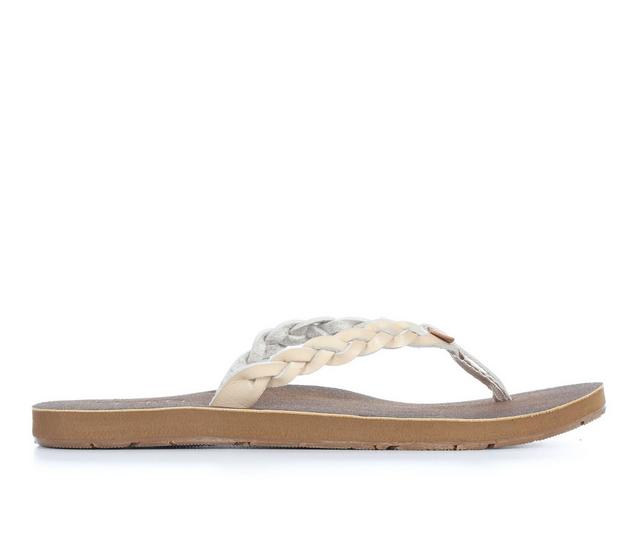 Women's Flojos Navida Flip-Flops in WHITE/TAN color