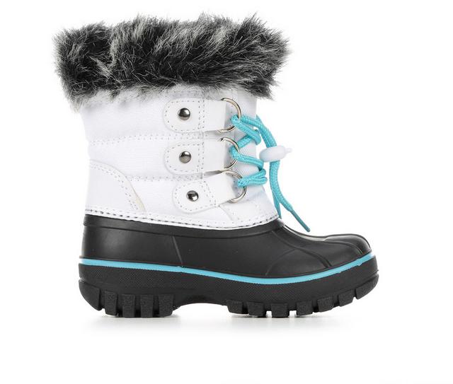 Girls' Itasca Sonoma Toddler Icy II Winter Boots in White/Turquoise color