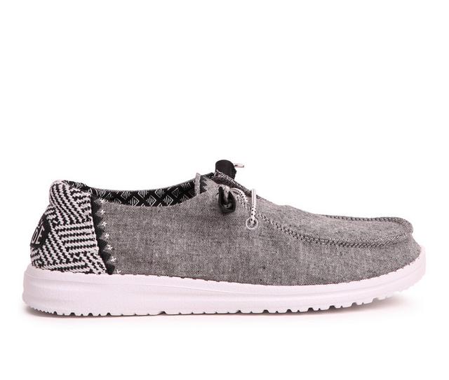 Women's HEYDUDE Wendy Chambray Casual Shoes in Onyx color