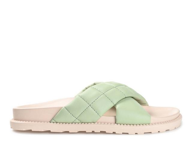 Women's Journee Collection Aveena Footbed Sandals in Sage color