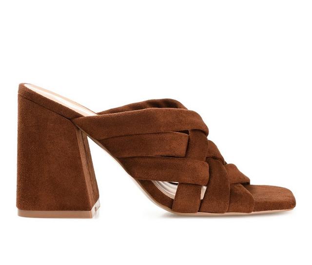 Women's Journee Collection Dorisa Heeled Sandals in Brown color