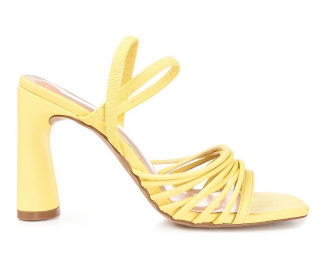 Women's Journee Collection Hera Dress Sandals in Yellow color