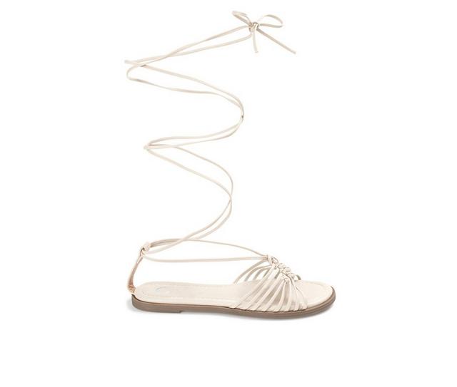 Women's Journee Collection Jess Sandals in Ivory color