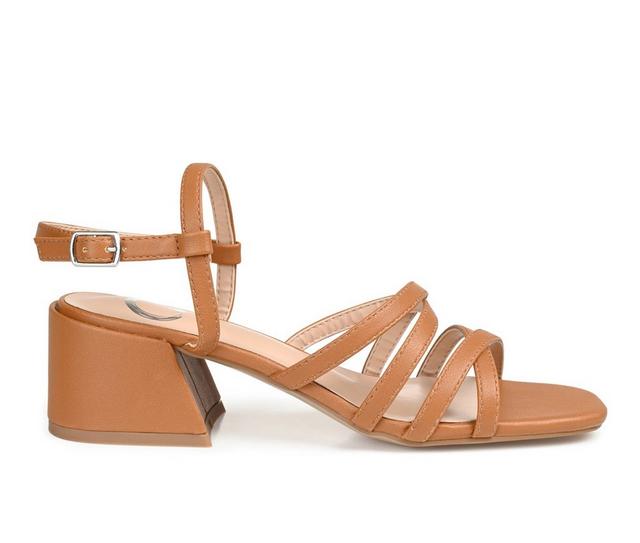 Women's Journee Collection Kempsy Dress Sandals in Brown color