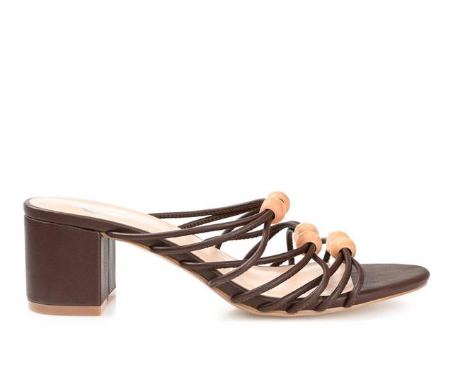 Women's Journee Collection Kennadi Dress Sandals in Brown color