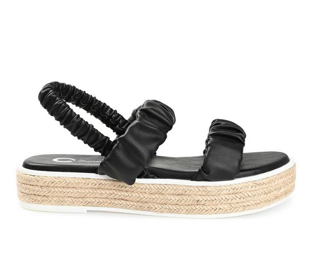 Women's Journee Collection Knowles Espadrille Platform Sandals in Black color