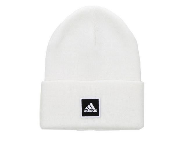 Adidas Unisex Wide Cuff Fold Beanie in White/Black color